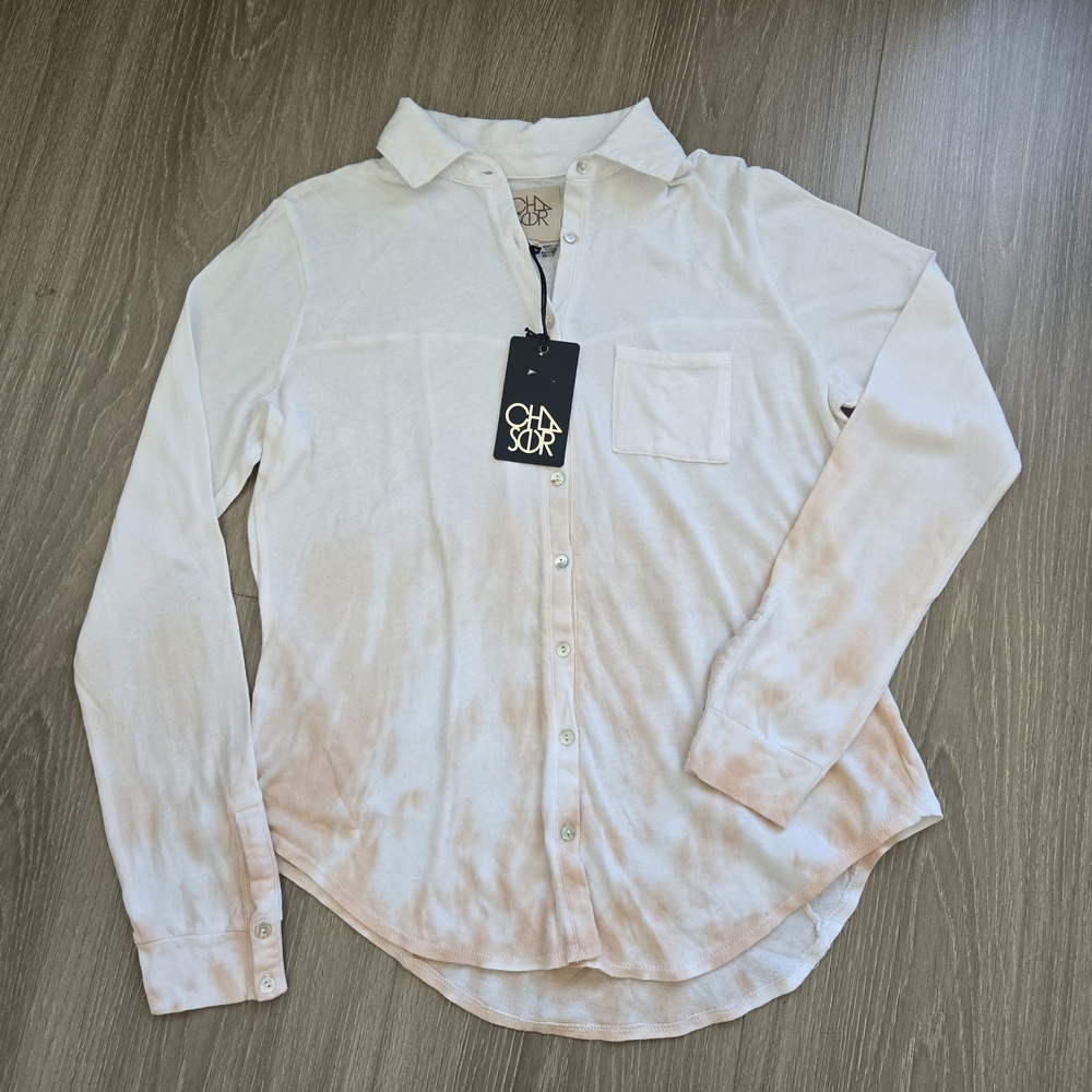 NWT CHASER Woman Tiy Diy Button-Up Shirt Size M